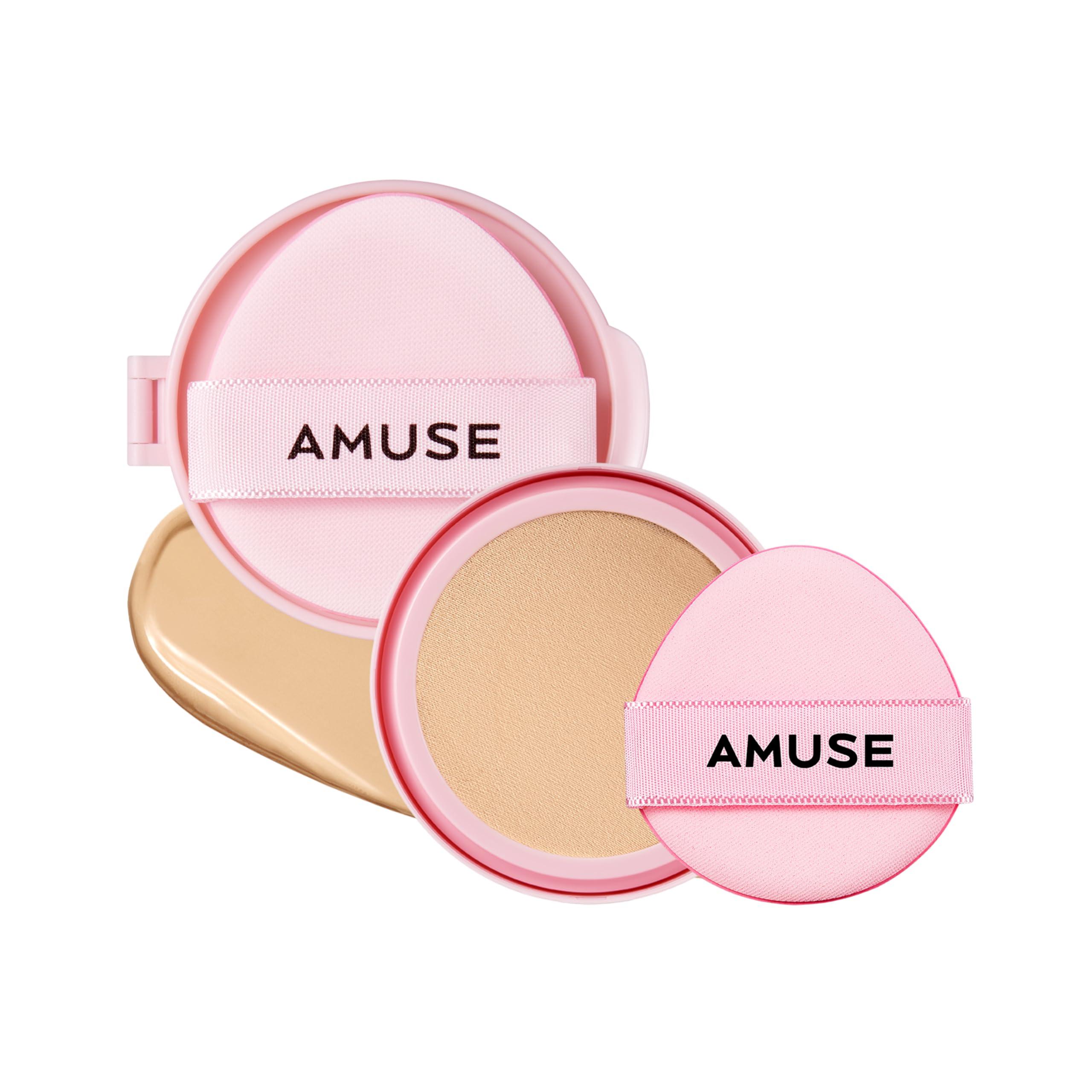 Amuse Amuse SEOUL DEW POWER VEGAN CUSHION [REFILL] 02 HEALTHY | beige | Dewy, glow, long-lasting, double coverage, clean beauty, lightweight, natural look, foundation for sensitive skin, hydrating cushion