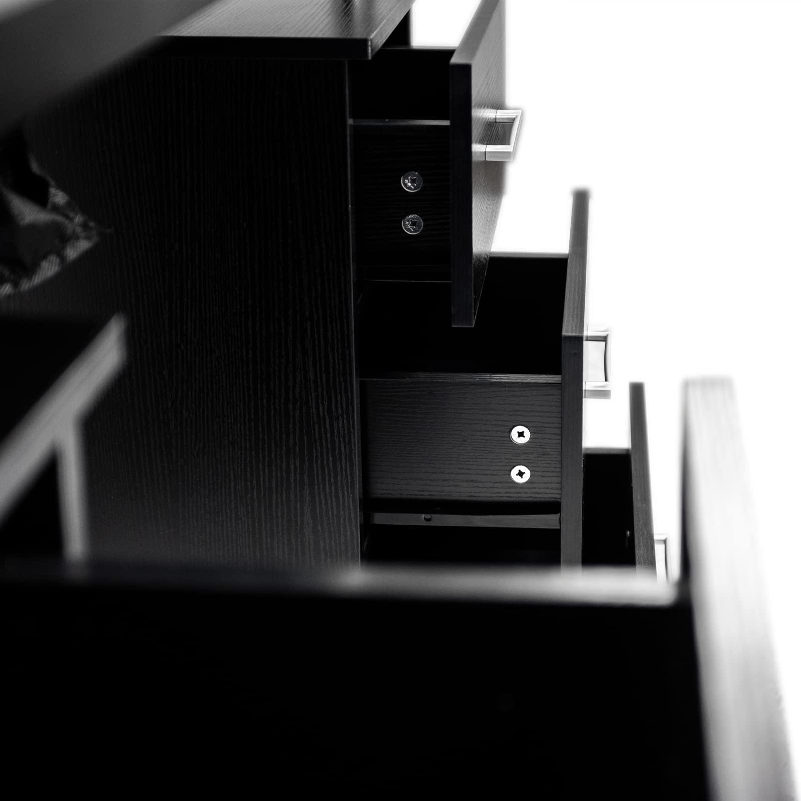 DERMALOGIC Manicure Table GLASS GLOW BLACK II Salon Nail Table Salon Furniture & Equipment, Light Version