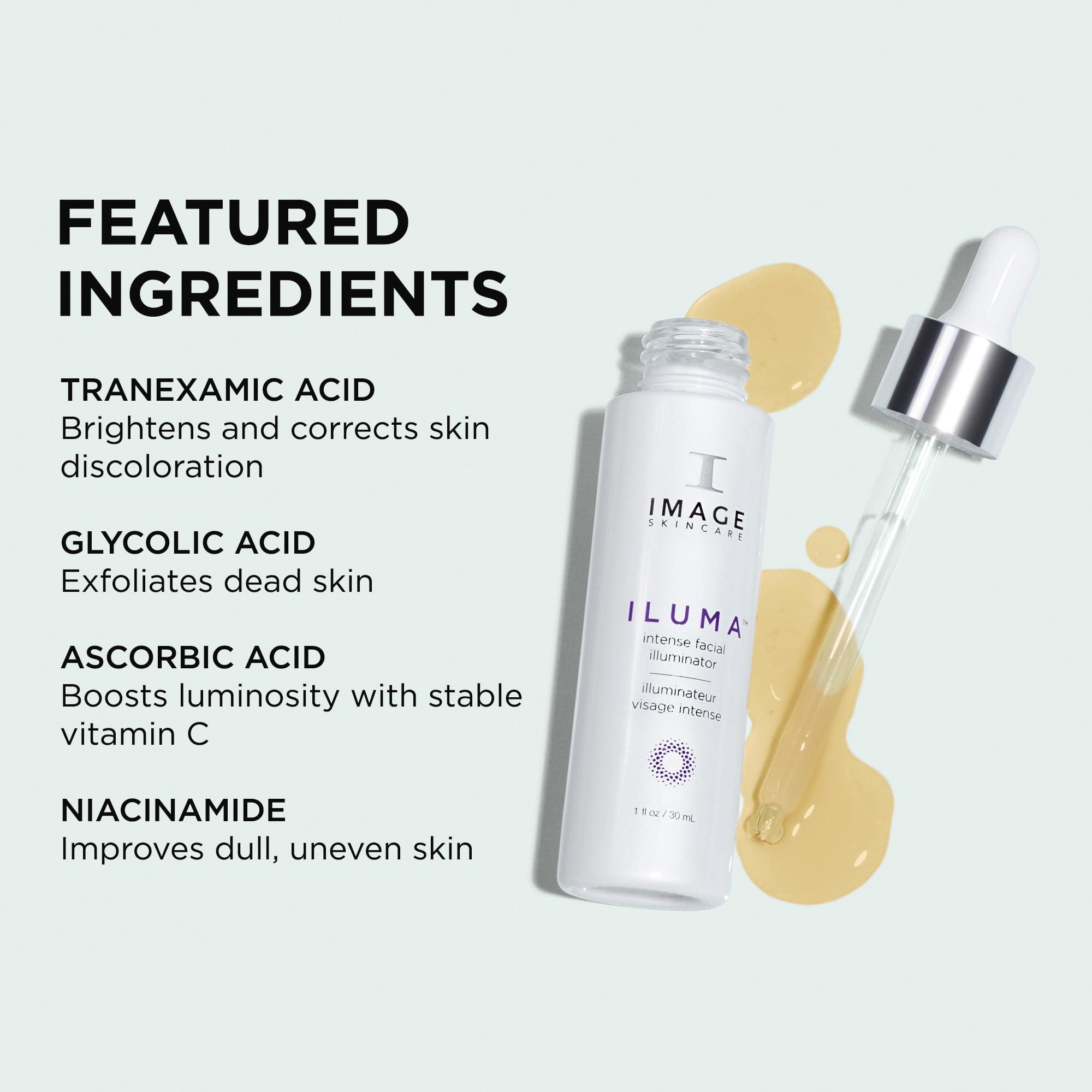 IMAGE Skincare IMAGE Skincare, ILUMA Intense Facial Illuminator, Instantly Visible Brightening Serum and Face Corrector with Vitamin C, 1 fl oz, White