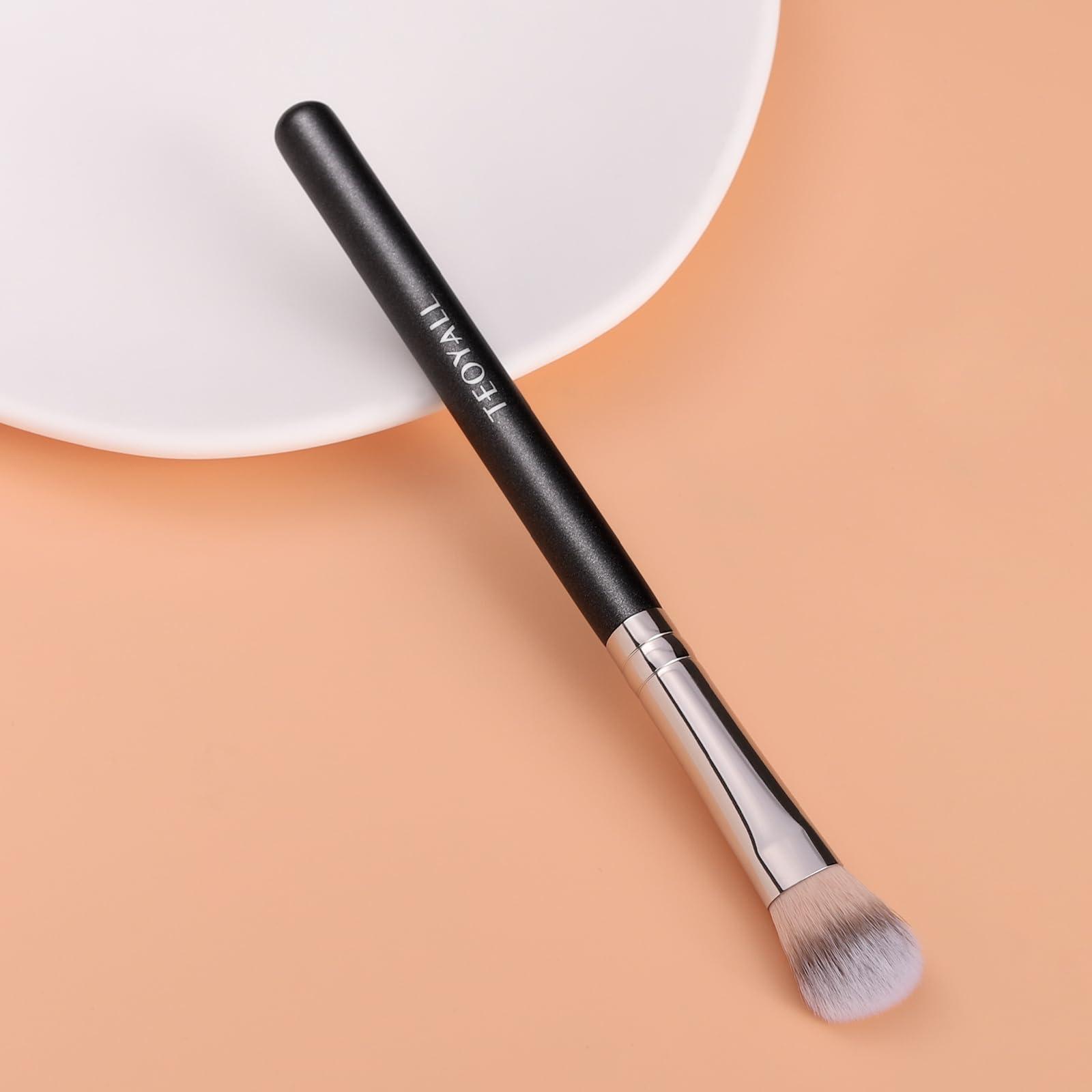 TEOYALL TEOYALL Highlighter Brush, Small Plush Fluflly Synthetic Bristles Tapered Under Eye Setting Brush for Bronzer Cheek with Loose Powder