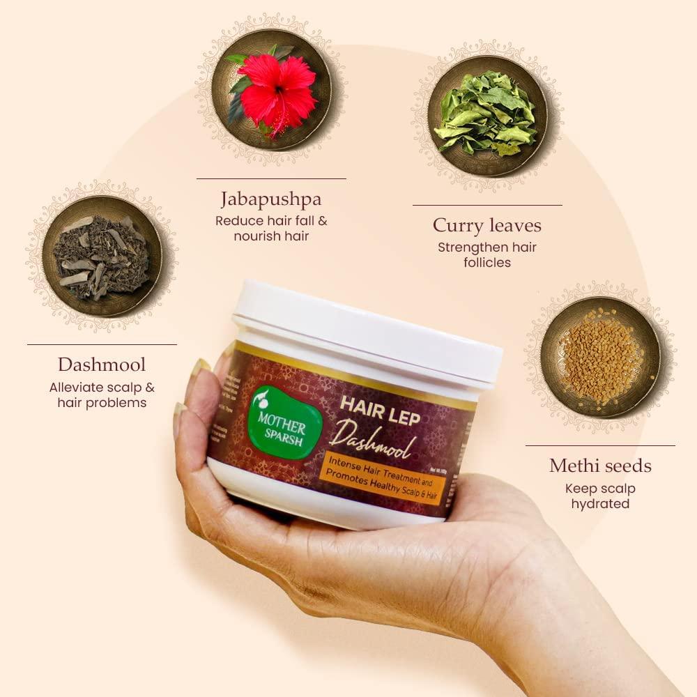 Nutranix Nutranix Dashmool Hair Lep Powder - Pre Shampoo Hair Mask | Made with Dashmool & Curry Leaves | Helps Control