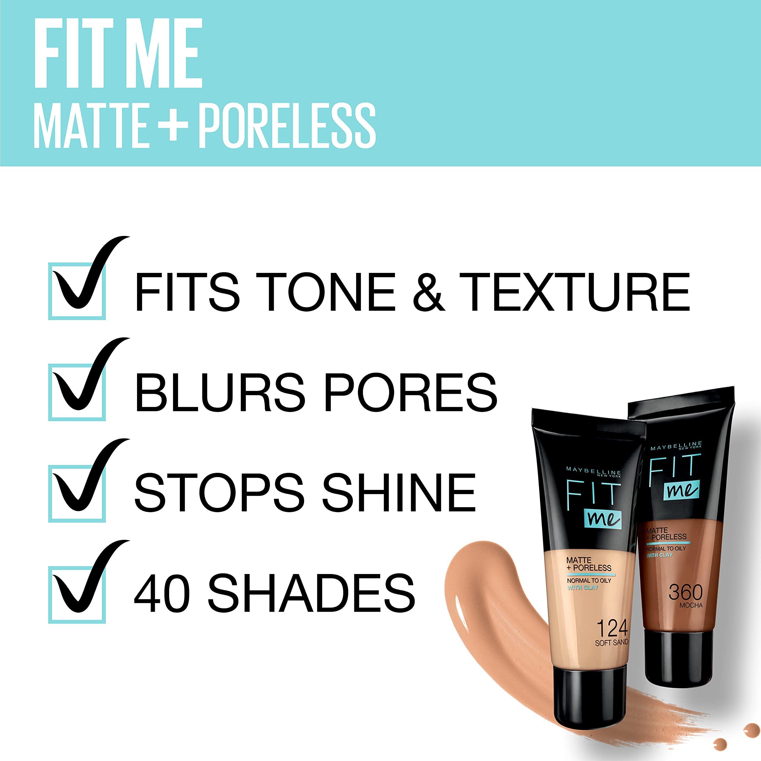 MAYBELLINE Maybelline Fit Me Foundation, Medium Coverage, Blendable With a Matte and Poreless Finish, For Normal to Oily Skin, Shade: 362 Deep Golden, 30ml