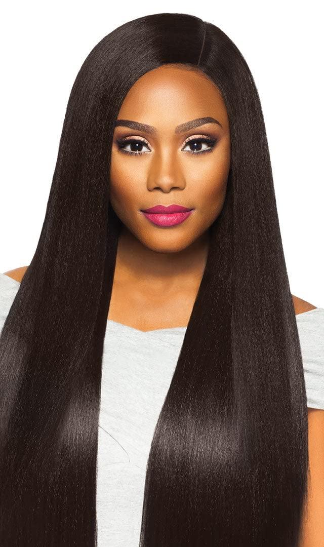 Outre Outre Human Hair Blend Weave Premium Purple Pack Brazilian Boutique Virgin Sleek Pressed 18", 20", 22"+Free Closure (DR30)