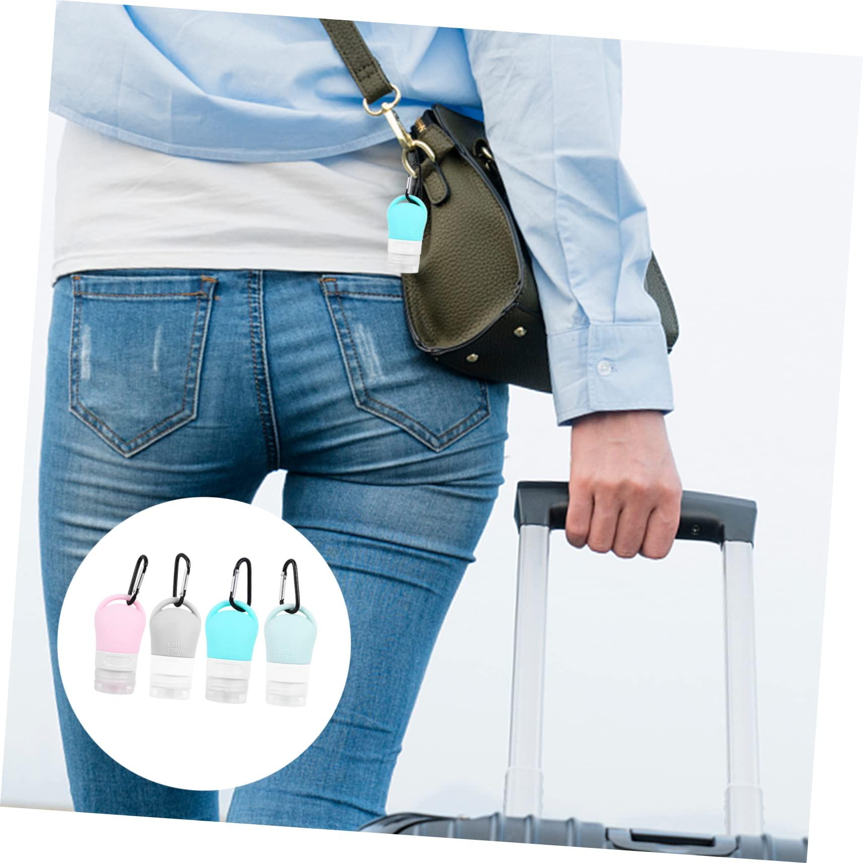 Beavorty Beavorty 4pcs Packaging Silicone Storage Bottle Travel Bottles with Clip Clear Bottle Keychain Holder Refillable Keychain Bottle Clear Container Mini Containers Travel Containers