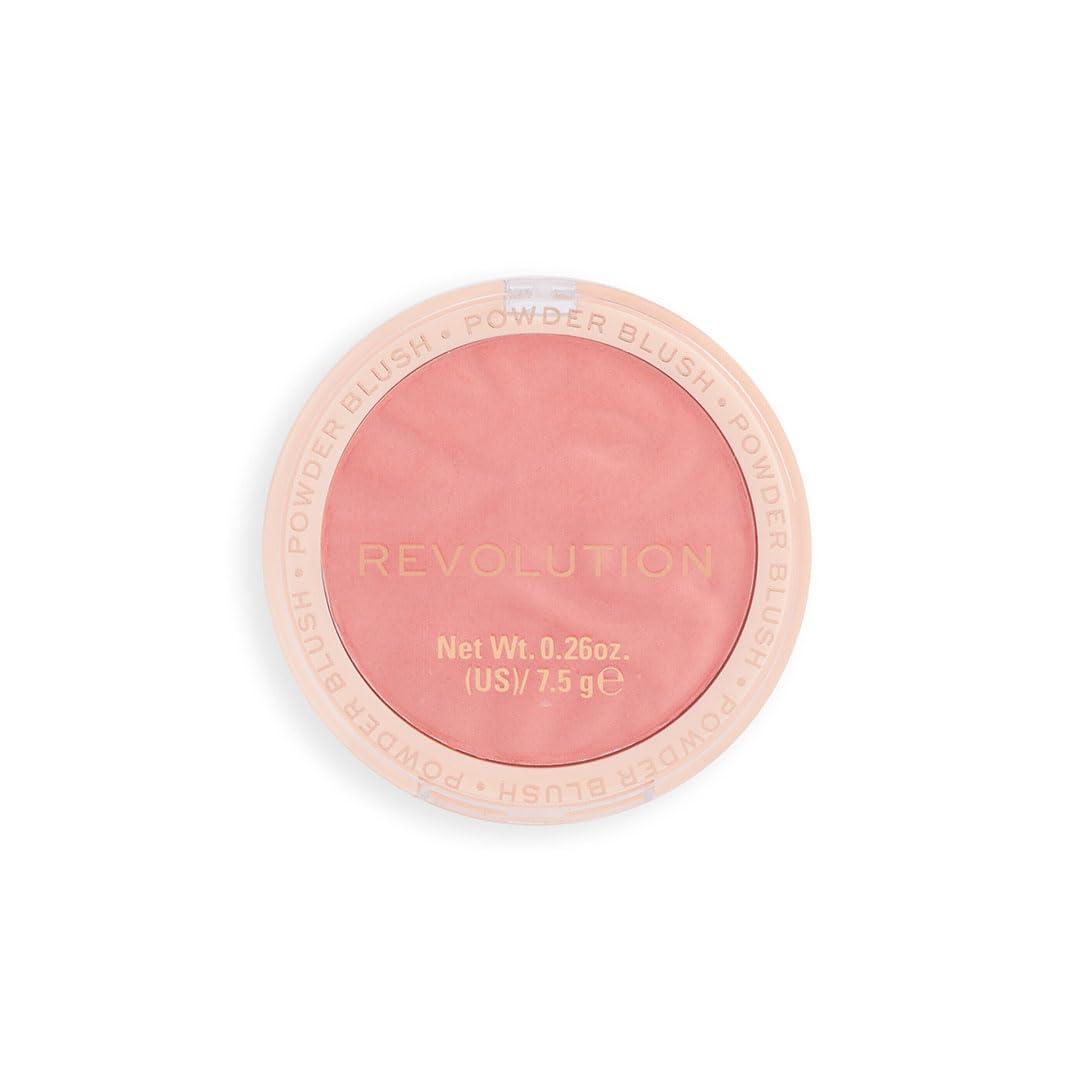 Revolution Beauty London Revolution, Blusher Reloaded, Pressed Powder Face Blusher, Highly Pigmented & Long-Lasting Formula, Rhubarb & Custard, 0.26 oz
