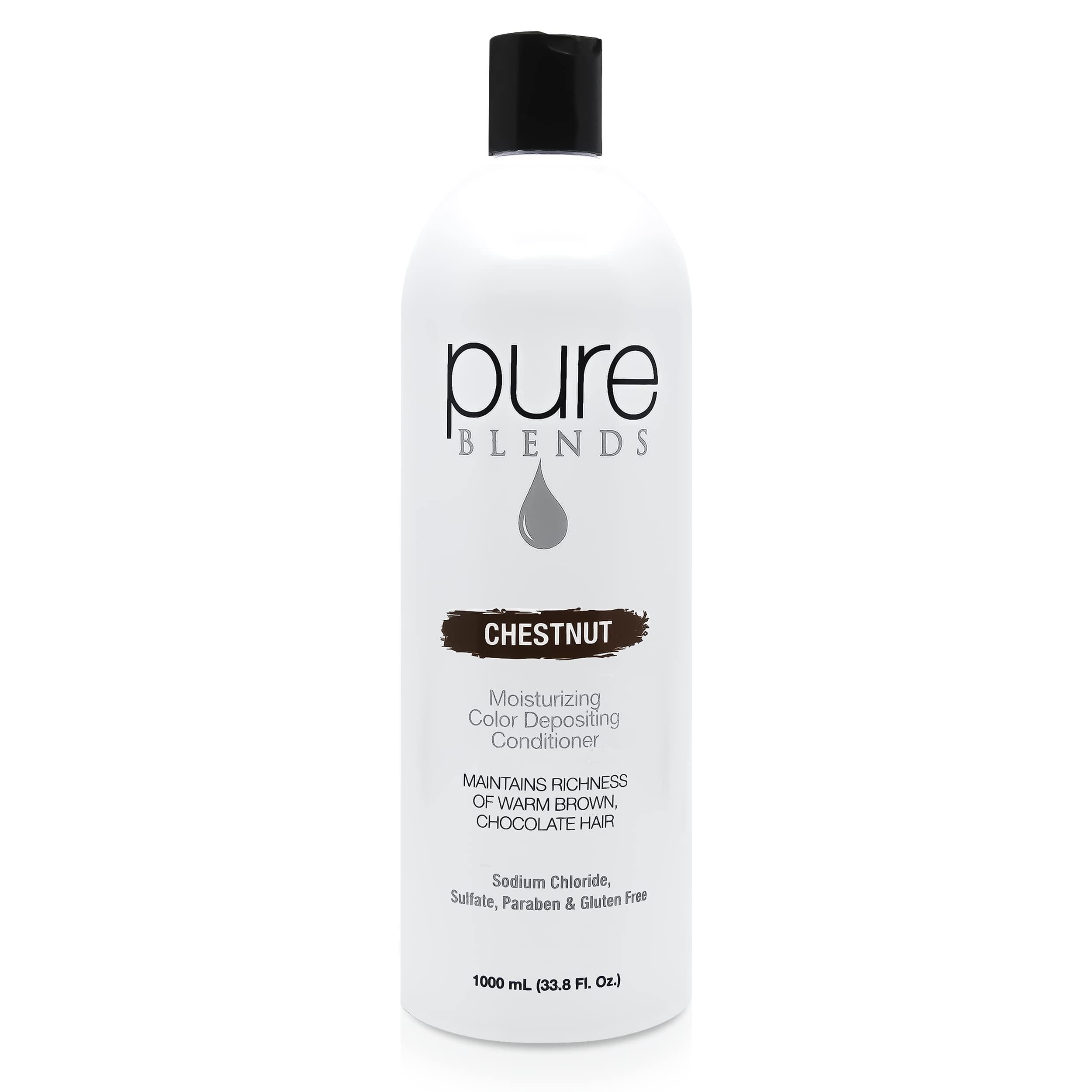 Pure Blends Pure Blends Chestnut Color Depositing Shampoo & Conditioner 33.8 Oz. Brightens and Tones Color Faded Hair Prevent Color Fade & Extend Color Service on Color Treated Hair Semi Permanent Hair Dye