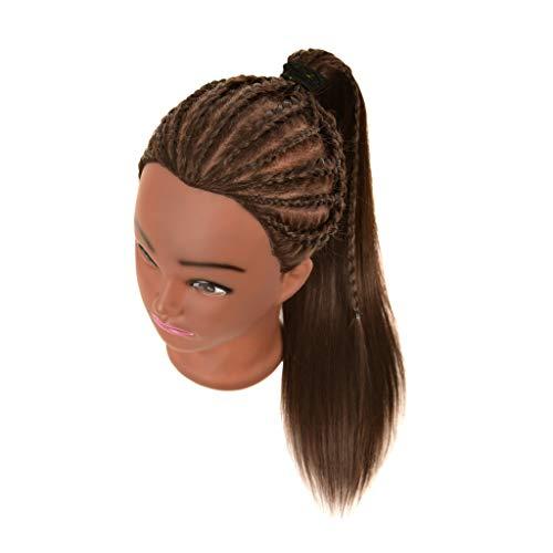 RYHAIR RYHAIR 30 Inch 20% Real Human Hair Mannequin Head Cosmetology Manikin Manican Doll Practice Head with Stand for Training Styling Braiding Curling Cutting Display