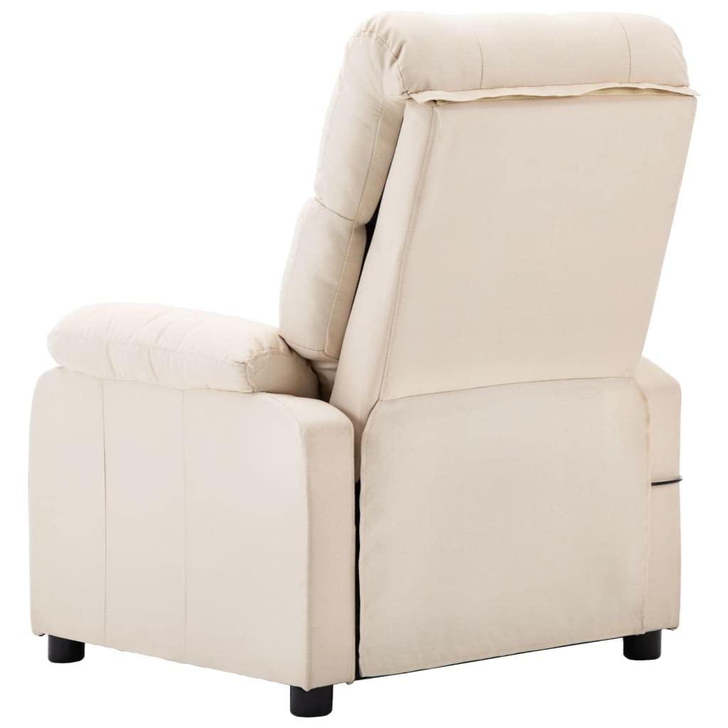 WEHUOSIF Massage Recliner Chair,Reading Chairs Adults,Portable Massage Chair,Massage Office Chair,Rv Chairs Recliners,with 6 Levels Massage Programs,for Living Room, Bedroom, or Office,Cream Fabric