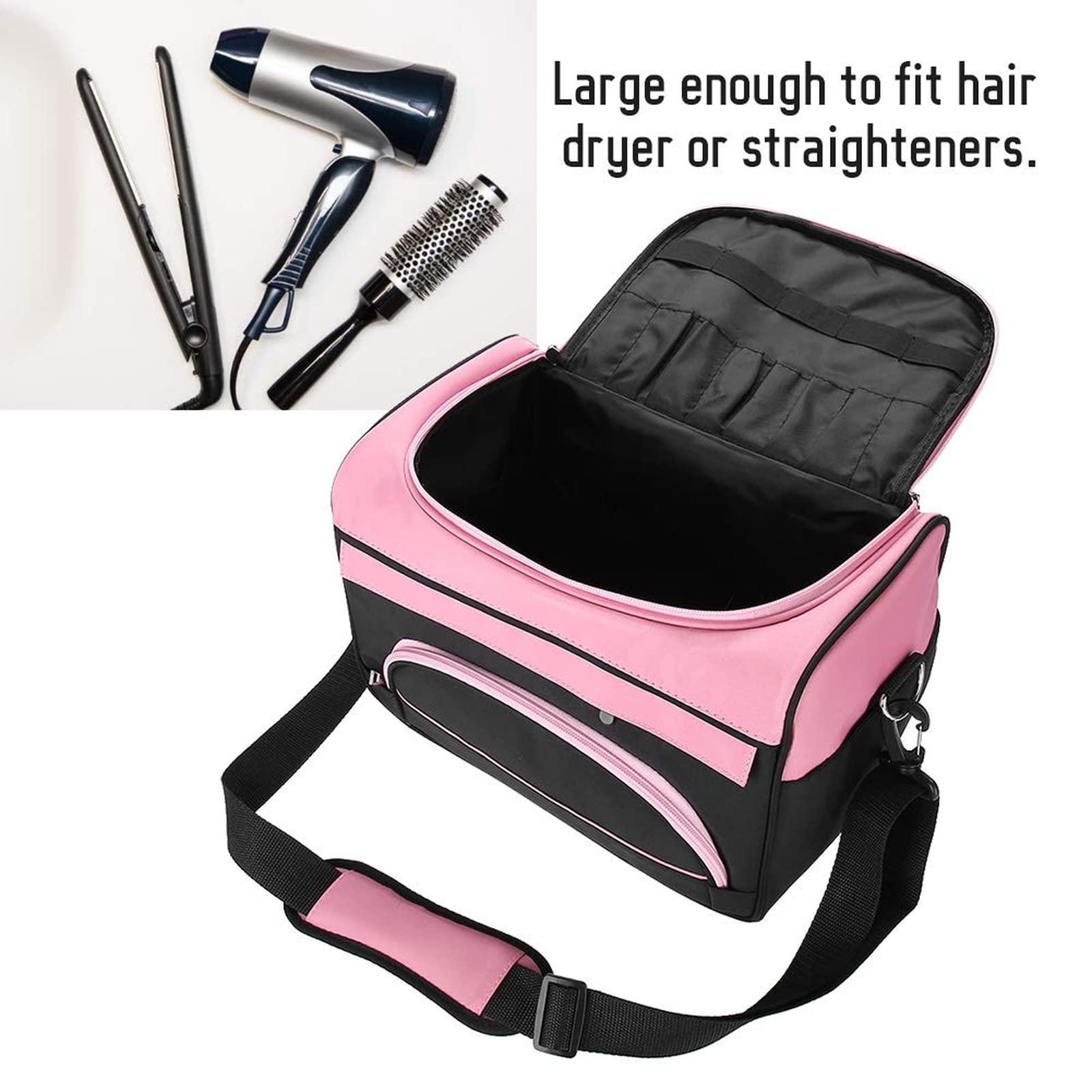 SYLJTY Large capacity professional hairdressing hairdressing equipment Salon tool carry bag travel storage box (pink)