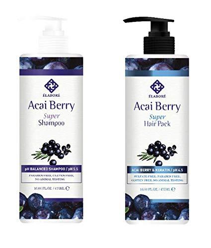 Elabore Elabore Acai Berry Super Hair Pack & Shampoo Set 16.06fl.oz/ 475ml