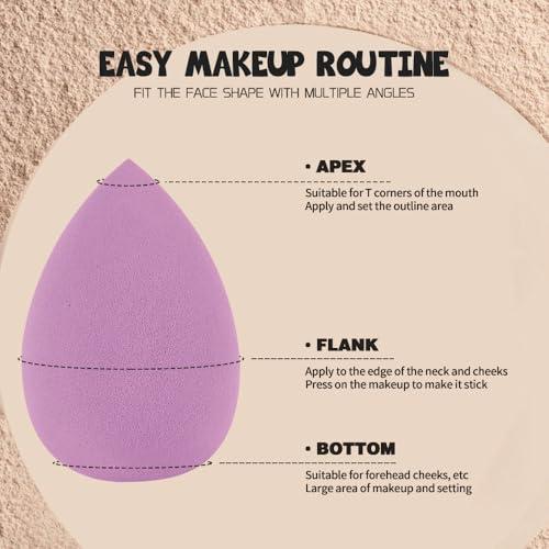 NinthAvenue Basics Makeup Sponge Blenders Sponges Egg Shaped Blending Sponge Foundation Applicator Cosmetic Sponges Makeup Sponges for Foundation, Liquid, Cream and Powder Blender (pingk,gourd)