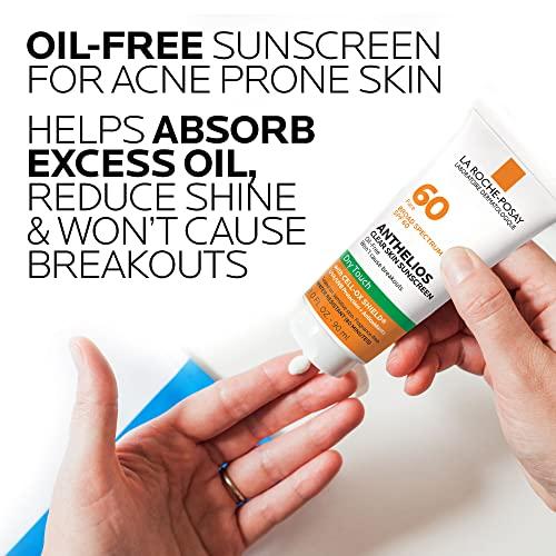 La Roche-Posay La Roche-Posay Anthelios Clear Skin Sunscreen Dry Touch SPF 60, Oil Free Sunscreen For Face, Oil Absorbing, Broad Spectrum SPF + Antioxidants, Non-Greasy, Oxybenzone Free, Travel Size