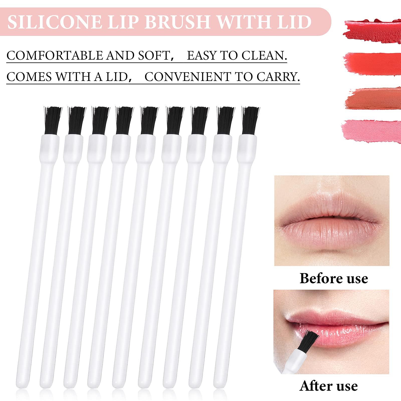 Prasacco 50 Pcs Disposable Lip Brushes Nail Polish Brushes Lip Gloss Applicators Lipstick Wands Makeup Cosmetic Tools, White