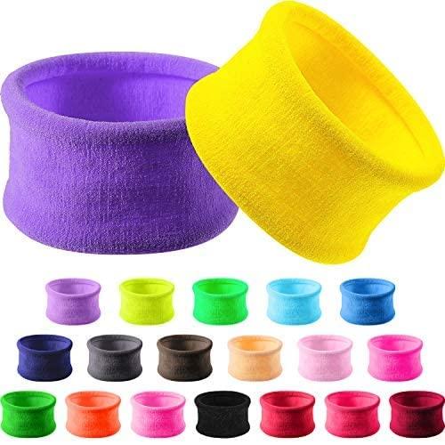 EBOOT 20 Pieces Large Cotton Stretch Hair Ties Bands Rope Ponytail Holders Headband for Thick Heavy or Curly Hair, 6.5 cm in Diameter (Multicolor)