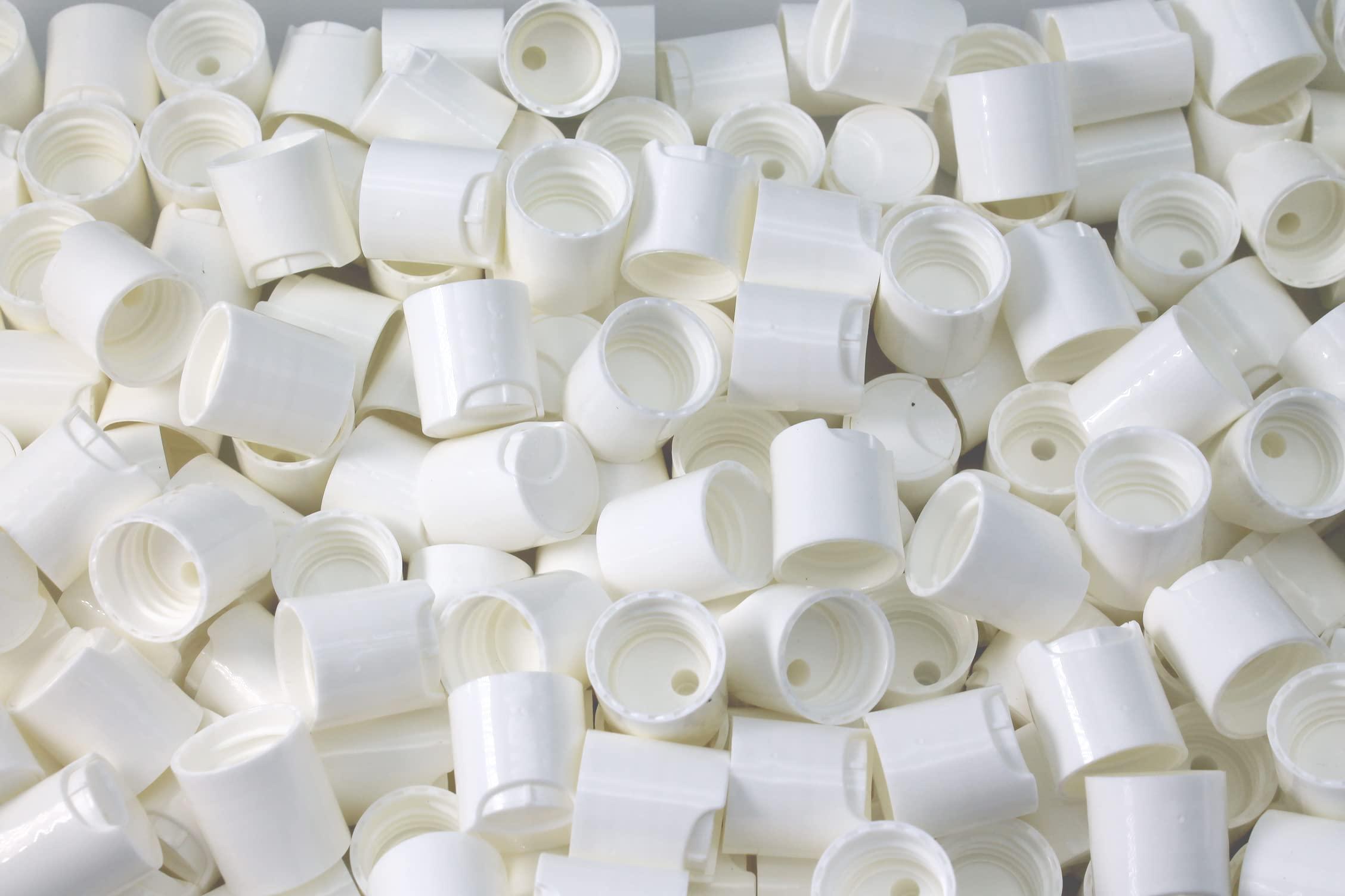 EcoJeannie EcoJeannie Wholesale 20/410 White Disc Top Caps Press Cap Dispensing Closure w/ 20mm Neck Diameter for Refillable Bottles - BPA-free (12000 Caps)