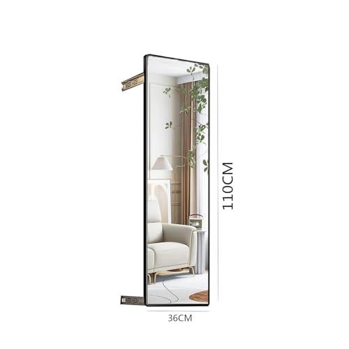 LXP LXP Wardrobe Pull-Out Folding Mirror, Full-Length Mirror Wardrobe, Built-in Invisible Sliding Mirror, Rotating Telescopic Mirror 110 * 36cm (Color : Black, Small : 110 * 36cm)