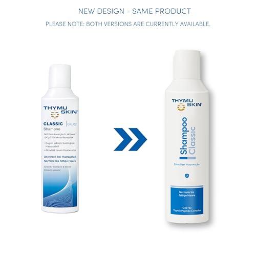 THYMU SKIN GKL THYMUSKIN Classic - Hair Care Peptides Shampoo (Step #1) for Hair Growth Due to Hair Loss - for Normal to Oily & Greasy Hair and Scalp Condition