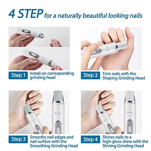 DenniesCare DenniesCare Electric Nail Buffer Rechargeable Nail Buffer Drill and Polisher Easily File for Naturally Beautiful Looking Nails Electric Manicure Pedicure Tool Nail Buffer and Shine Kit