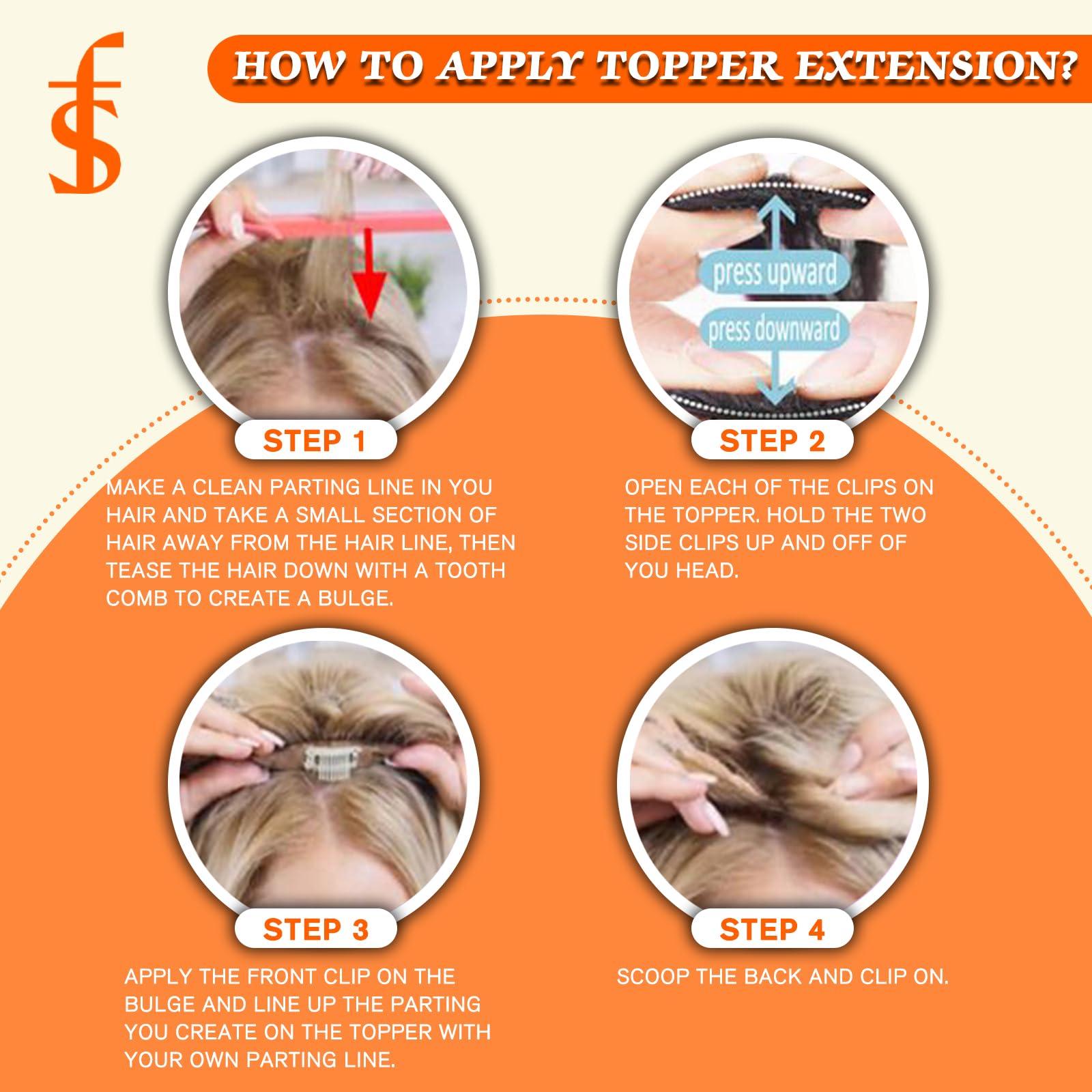 Full Shine Full Shine Brown Hidden Crown Hair Extensions Fading To Blonde Highlight Top Hair Pieces For Women Hair Loss Silk Base Crown 3 * 5 Inch Topee Real Human Hair Wiglet 12 Inch