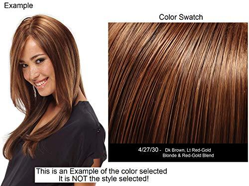Jon Renau Gisele Wig Color 4/27/30 GERMAN CHOCOLATE - Jon Renau Wigs Wavy Long Layered Monofilament Top Smart Lace Front Women's Synthetic Natural Hairline Bündchen