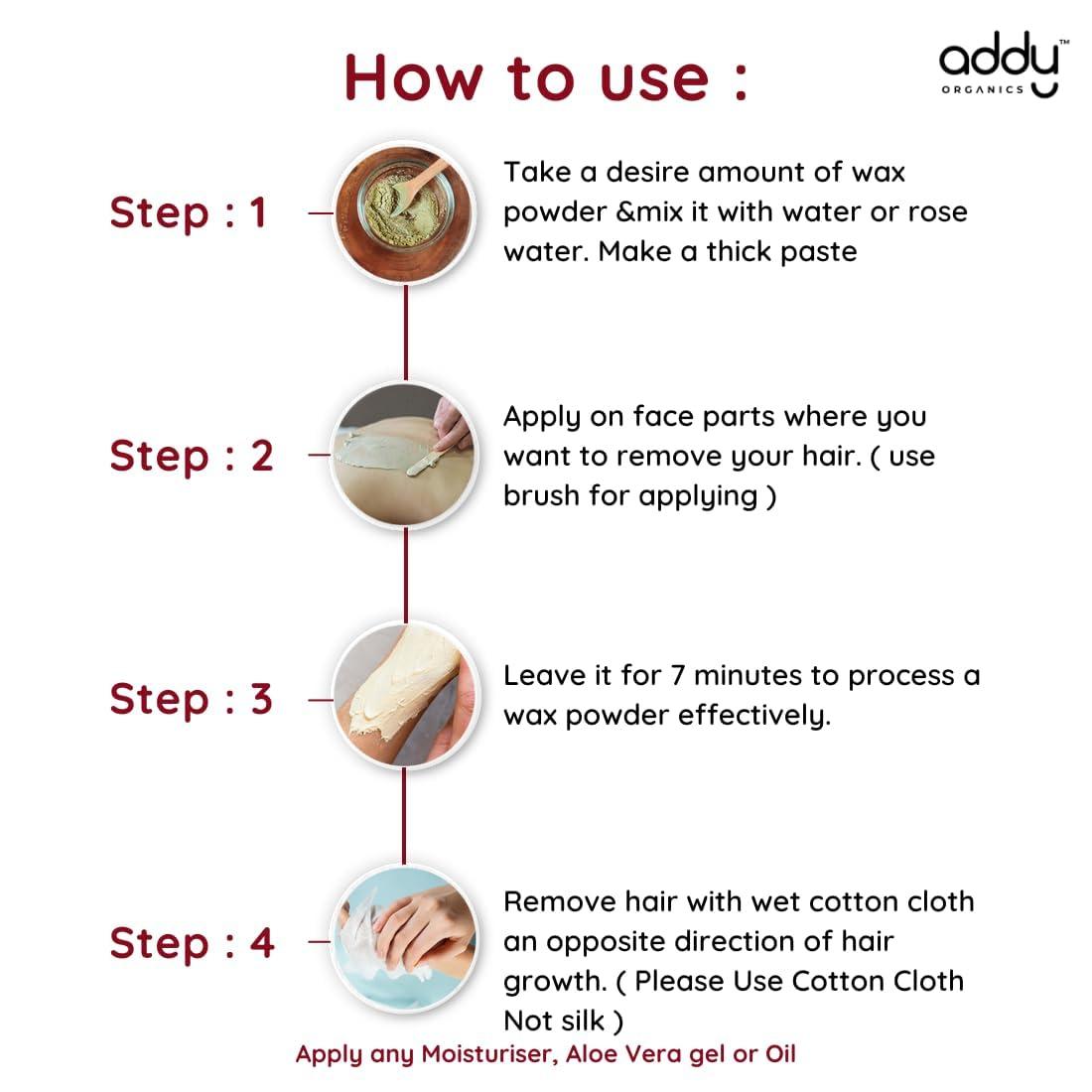 SHIVEEX STORE Herbal Face Wax Powder for Women (Rose) 7 minute Natural Painless Instant Hair Removal Cleans Dead Skin Cells D-Tan & Skin Unwanted Hair Organic Facial Wax Powder 100g, White