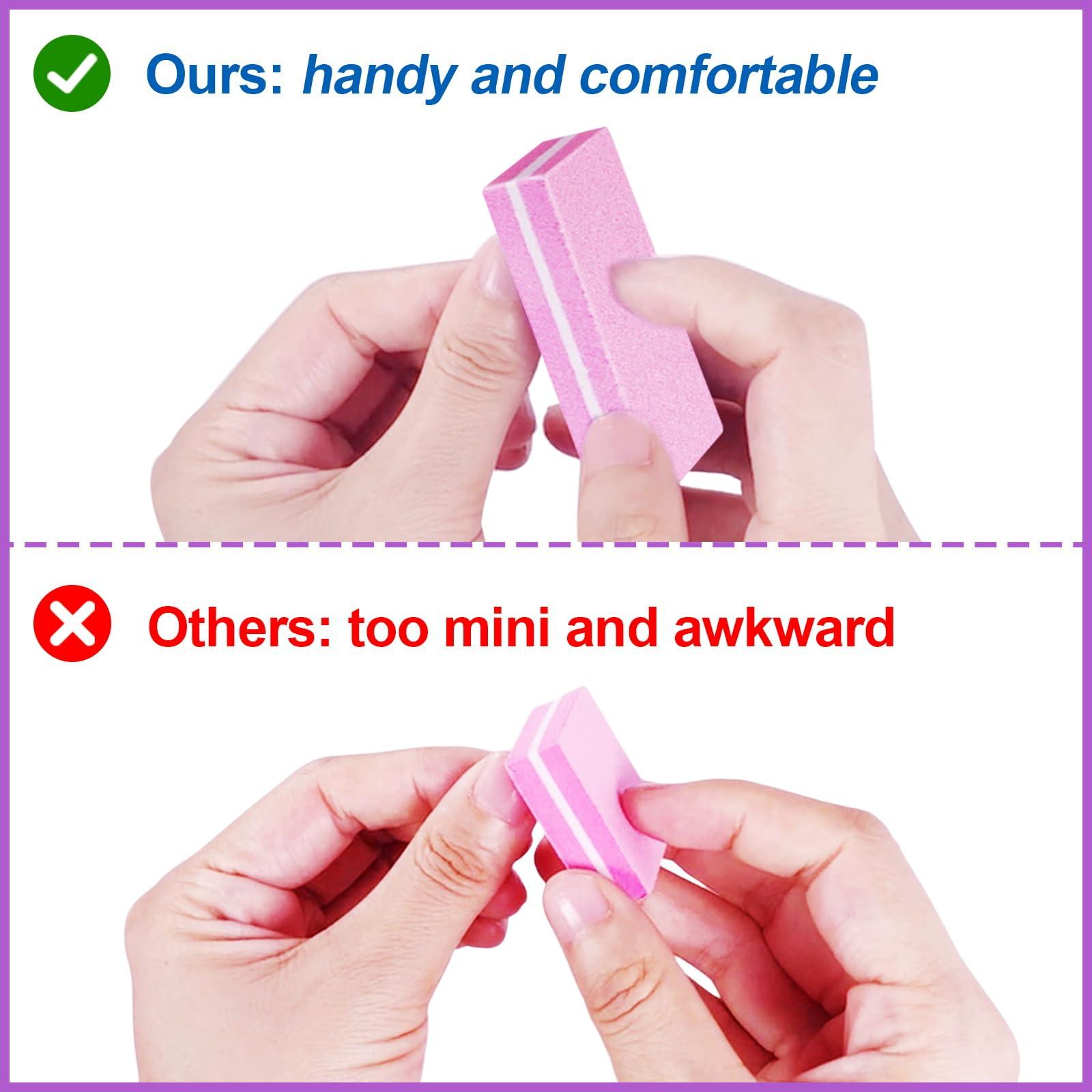 HomeyEra Nail Buffers (60 Pack), Buffer Block Nail File for Acrylic Nails and Natural Nails, 100/180 Grit Small Nail Buffer Block Bulk Buffing Blocks for Nail Buff Professional Manicure File Blocks Set Pink