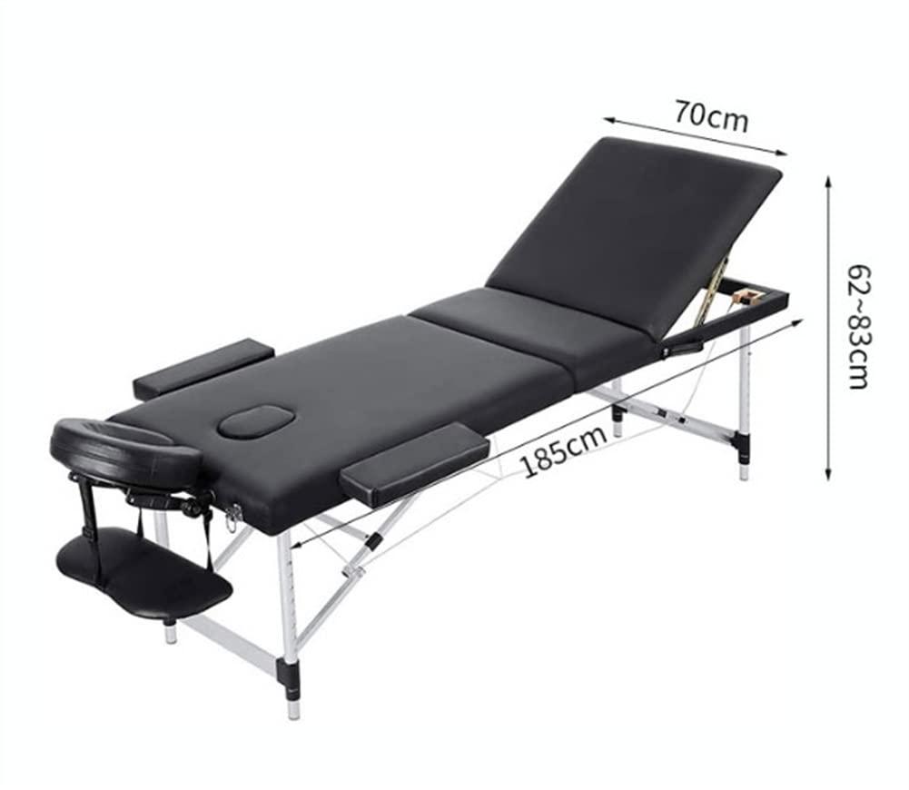 SMSOM SMSOM Portable Massage Table Therapy Bed with Height Adjustable Aluminium Legs, SPA Bed, PU Leather, Suitable for Therapy, Tattoo, Salon, Facial Treatment