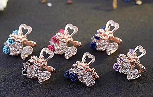 24station 2 Pcs Rhinestones Small Claw Clips Elegant Hair Claw Hair Clips #19
