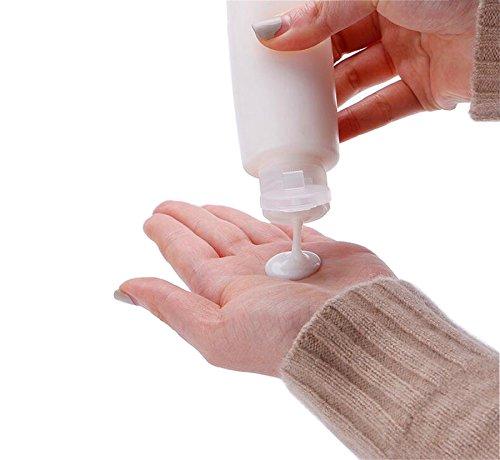 UPSTORE UPSTORE 2PCS Empty Refillable Plastic Clear Soft Tube Squeeze Bottle Jars With Flip Cover Cosmetic Makeup Packing Storage Holder Containers for Toner Lotion Shower Gel Cleaser Shampoo (200ml/6.8oz)