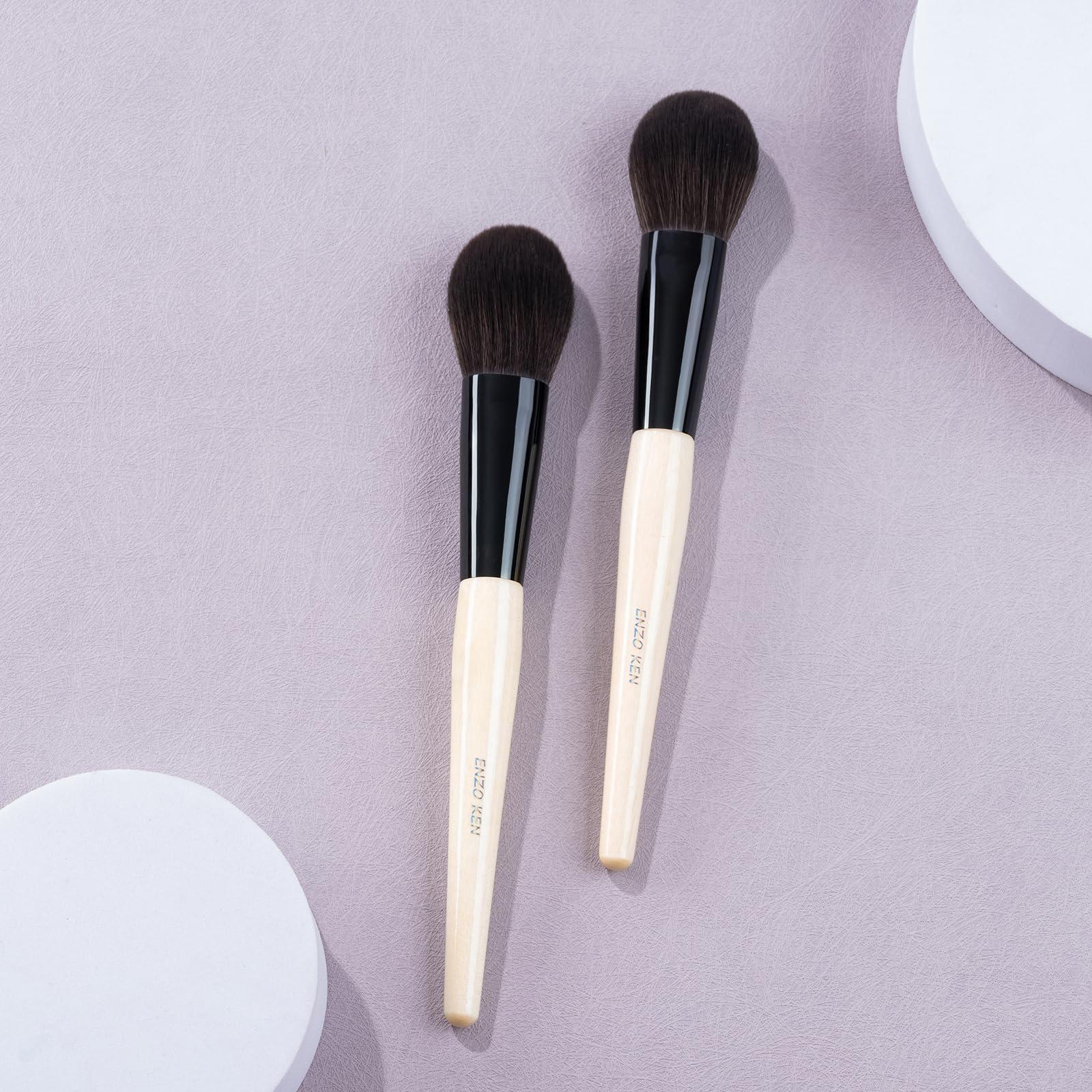 ENZO KEN ENZO KEN Natural Blush Brush, Natural Black Goat Hair Makeup Brushes, Blush Makeup, Natural Hair Powder Brush, Detail Blush Brush, Fluffy Blush Brush for Cheeks, Nose Contour Brush. (804B)