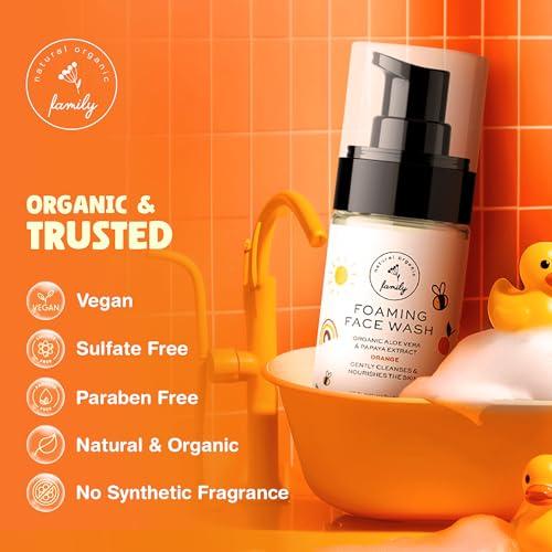 The Natural and Organic Family The Natural and Organic Family Kids Foaming Face Wash - Clean and Gentle Face Wash for Kids and Preteens - Made in the UK