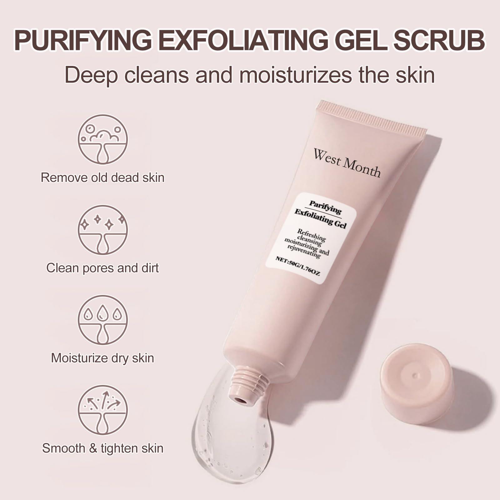 FAIRYTALESPACE Purifying Exfoliating Gel, Natural Exfoliating Gel Scrub for Face and Body Cleansing and Moisturizing (2PCS)