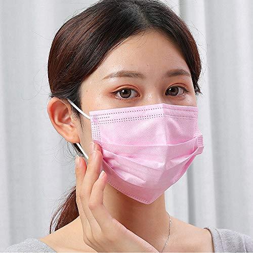 HINCINK HINCINK 1000 Pcs Bulk Disposable Face Mask, Thick 3-Layers Breathable Facial Mask (pink 1000pcs)