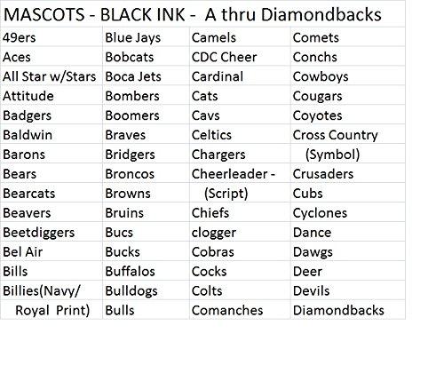 Sublimation Specialties Custom Mascot Ribbon Scrunchie, Made in the USA, Pick your Mascot & colors, White Pony Band