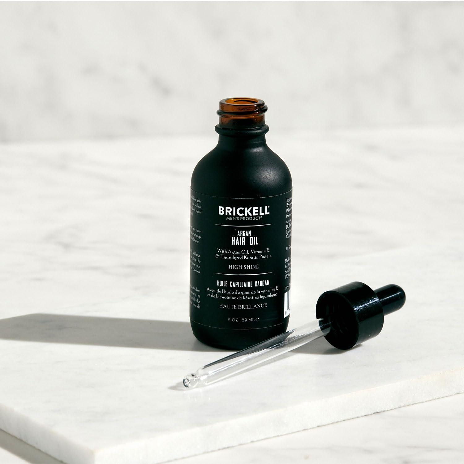 Brickell Men\'s Products Brickell Men\'s Argan Oil for Hair, Natural and Organic Hair Oil For Men, Lightweight Hair Treatment, 2 Ounce, Scented