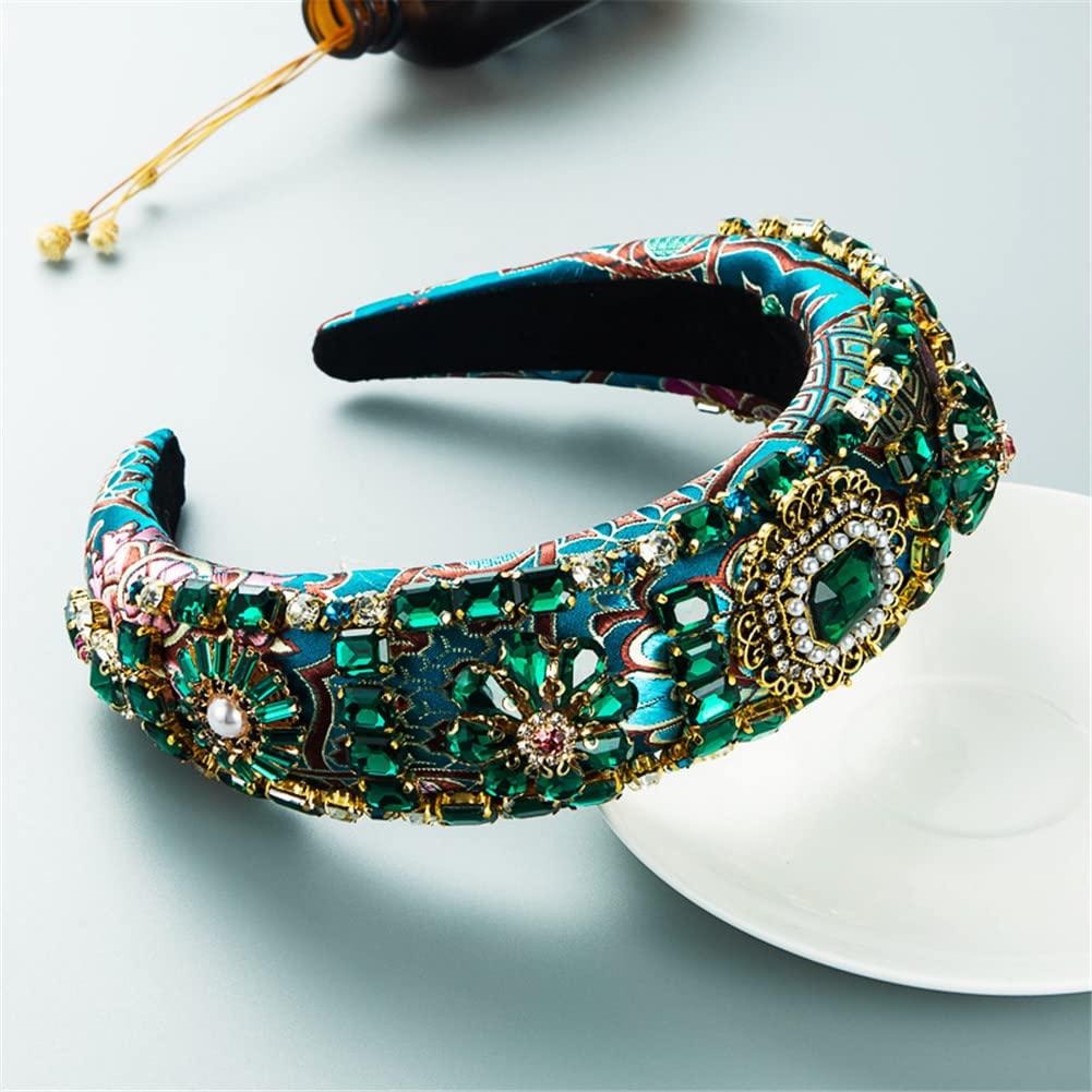Youllyuu Youllyuu Baroque Sparkly Rhinestone Headband Women Big Crystal Diamond Hairband Hair Hoop Girls Gift 18