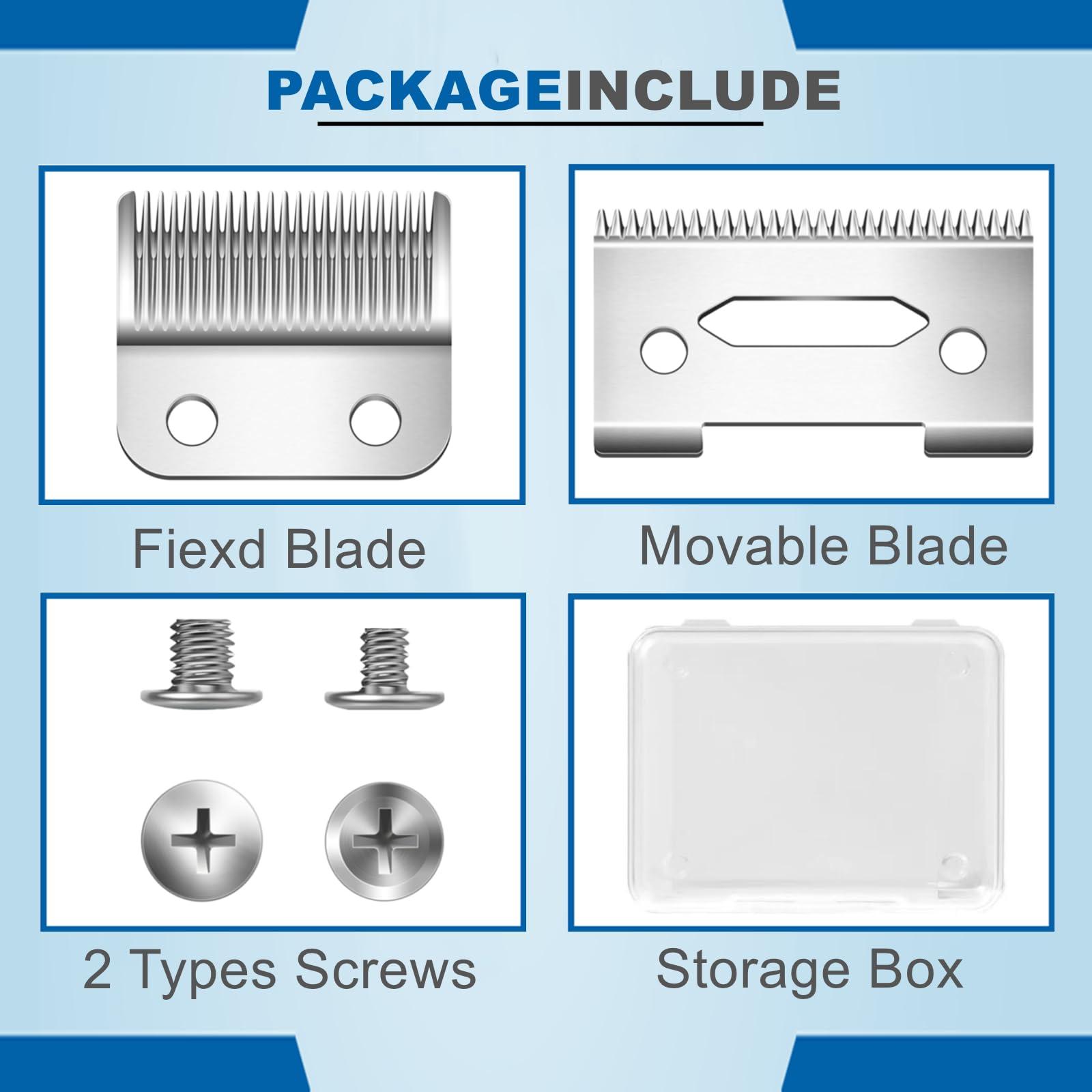 Midnt Blades for Wahl Precision Replacement Blades Compatible with Wahl MC3 Replacement Blades,2 Hole Clipper Blade Compatible with Wahl Clipper Blades Replacement,with 2 Pairs Screws.