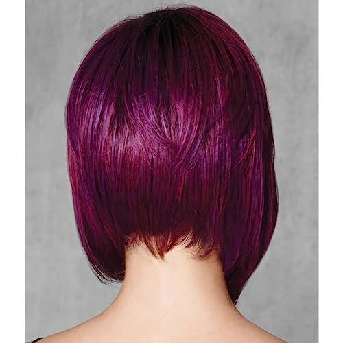 HairDo HairDo Midnight Berry Wig Color Midnight Berry Wigs 12\" Angle Cut Tru2Life Heat Friendly Synthetic Purple Colored Shade Straight Curly Wavy