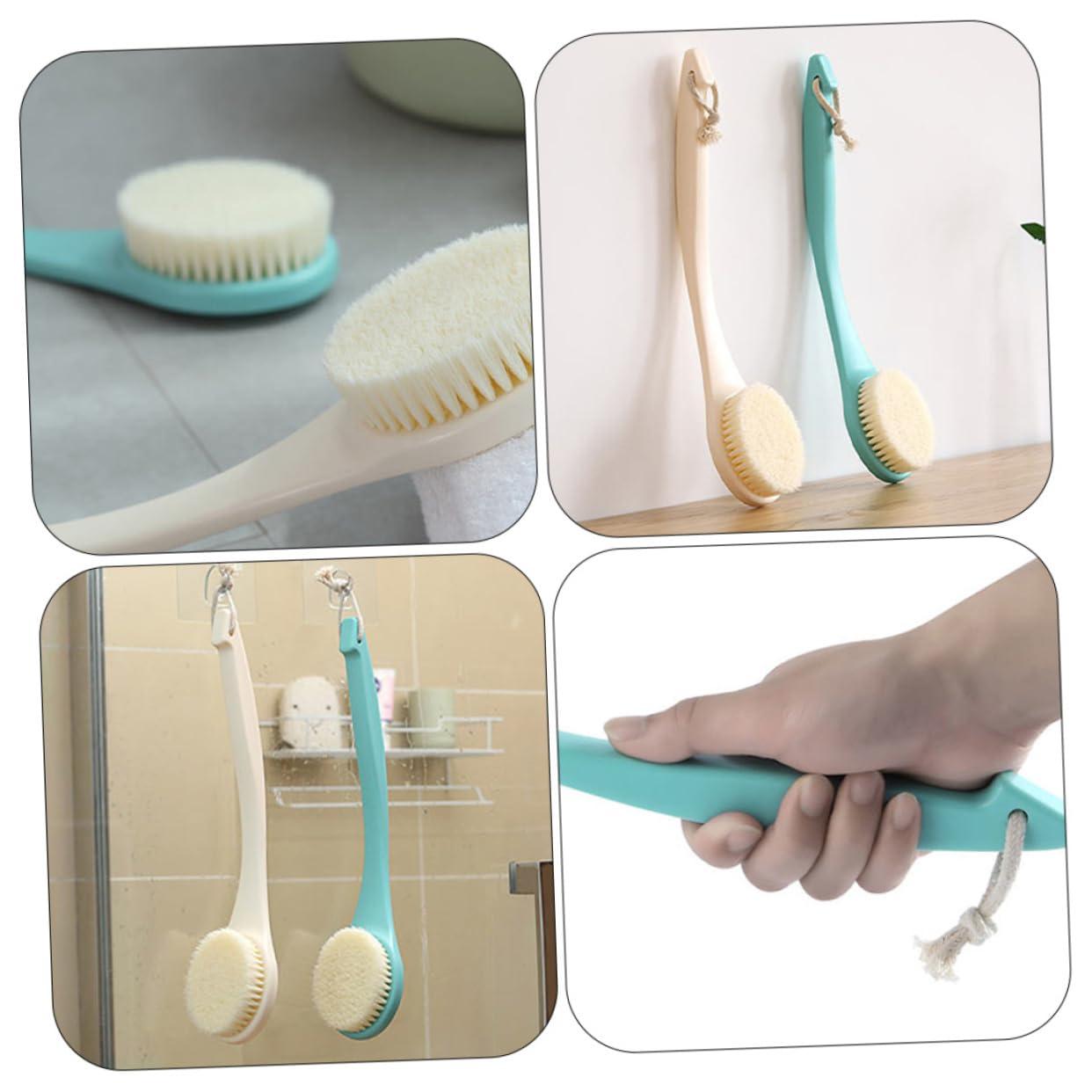 SOESFOUFU Scrub Brush Scrubber Back Shower Brush Body Deep Clean Exfoliator Bathing Body Brush Back Cleaning Brush Bathing Tool Bathing Brush Long Handle Shower Brush The Pet Green SOESFOUFU