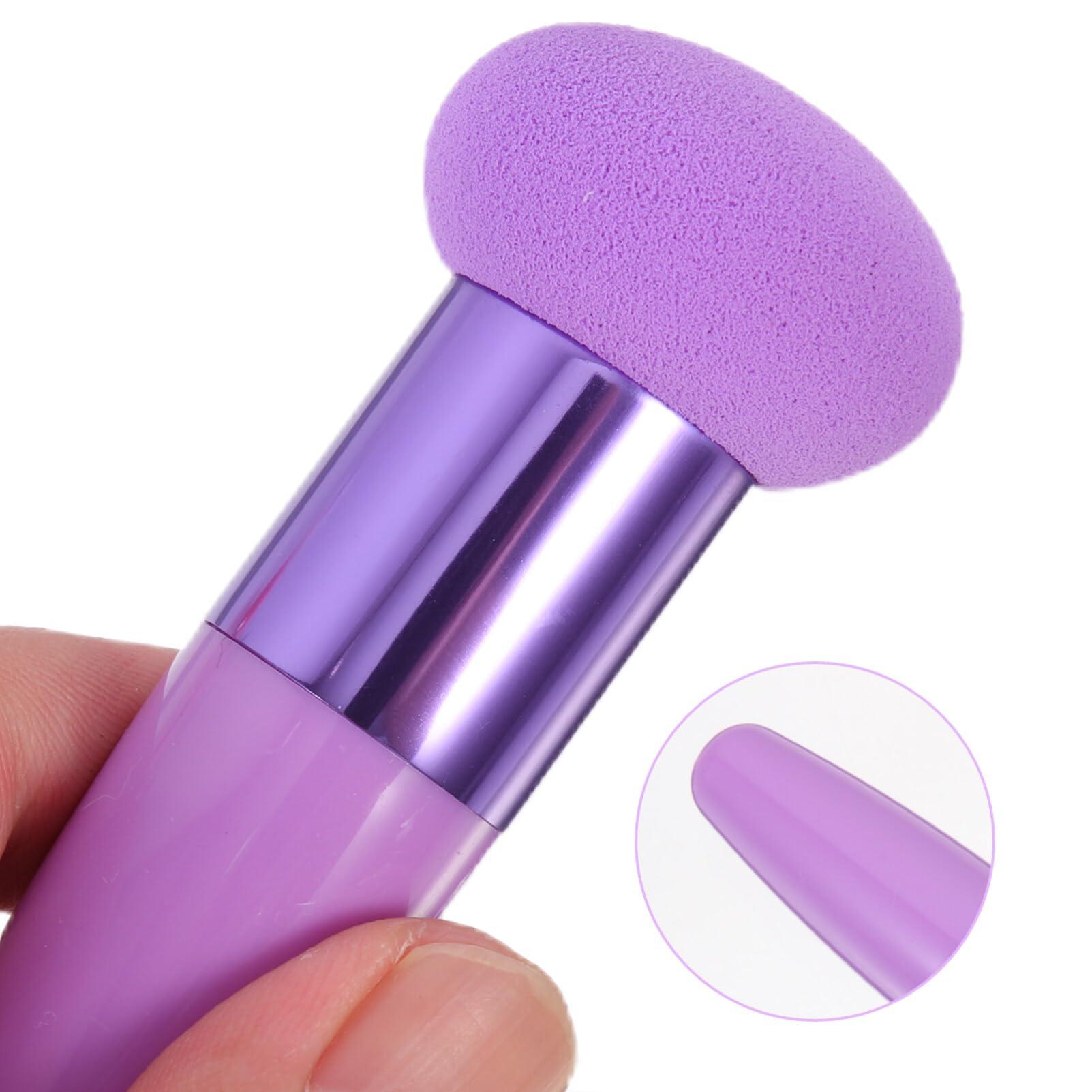 POPETPOP POPETPOP Makeup Sponge with Handle Foundation Applicator: Heart Shaped Cosmetic Sponges Wedge Blending Sponge Mushroom Powder Puff for Foundation Concealer, 3pcs