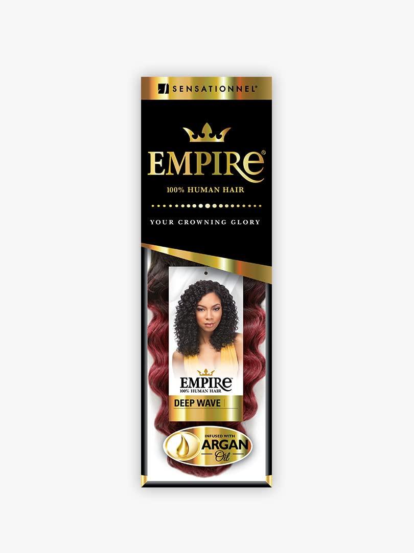 Sensationnel Sensationnel Empire Curly human hair - deep wave tangle free weaving for quick weave and sew in styles best for faux highlights (14 inch, F4/30)