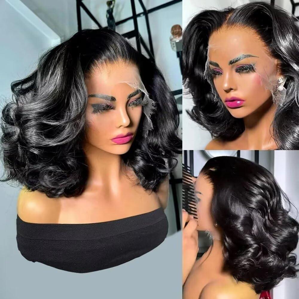 oulaer 200% Density Body Wave Lace Front Wig Human Hair For Black Women 13x4 Transparent HD Lace Frontal Wig Pre Plucked With Baby Hair Natural Hairline Glueless Wigs 24Inch