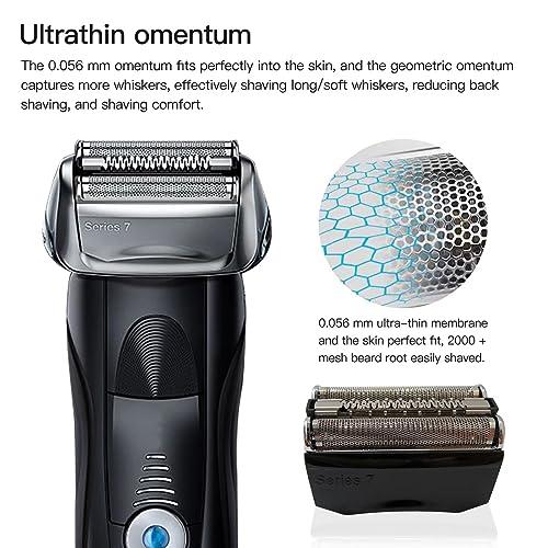 USonline911 Updated New Version Series 7 70B Black Shaver Replacement Foil & Cutter w/Sealed Packaging for Braun Pulsonic Series 7 Models: 720S 790CC 760CC 765CC 795CC 730 9565 750CC 9585 9591 7840S