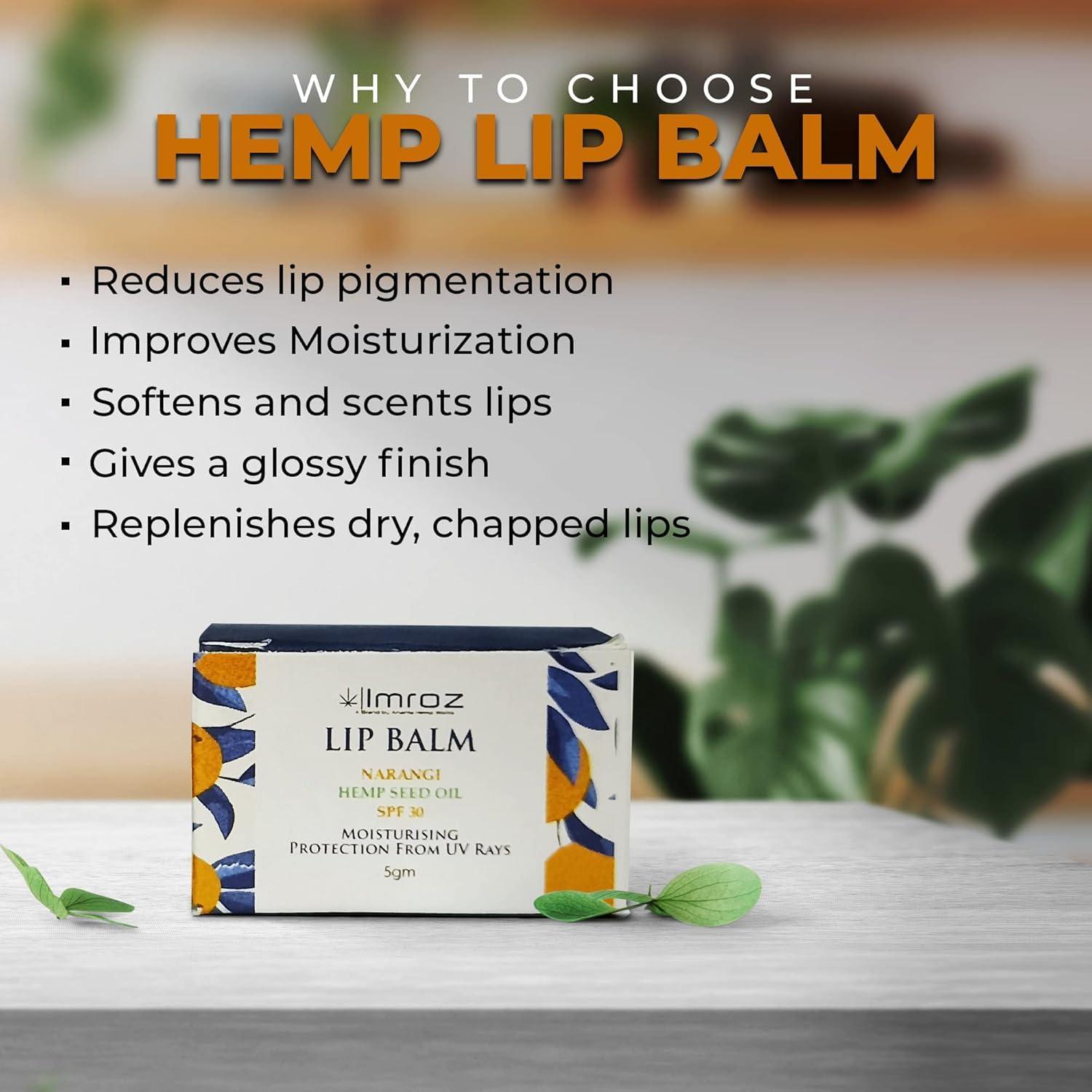 SHIVEEX STORE Natural Lip Balm For Men & Women I 24 Hrs Lip Moisturizer For Dry And Chapped Lips I Non-sticky | Lip Balm With SPF | Enriched with Cocoa Butter, Narangi & Hemp Seed Oil | SPF 30I 5gm