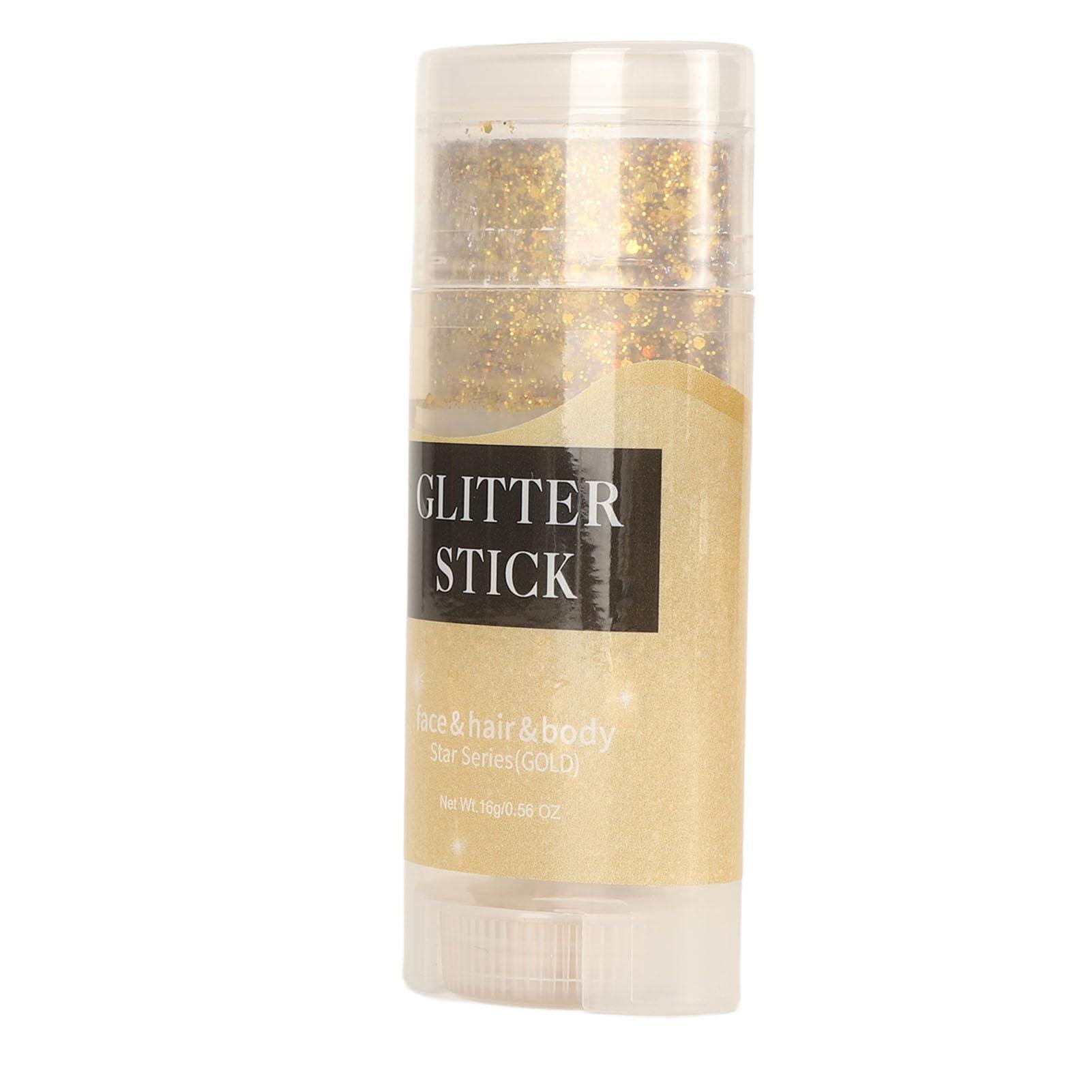 ZAICOLER Glitter Stick, Hair Glitter Gold Body Glitter Stick Safe Holographic Sequins Paint Sparkling Face Glitter Gel Makeup Body Glitter for Face Body Hair Eyes Lip 0.6oz