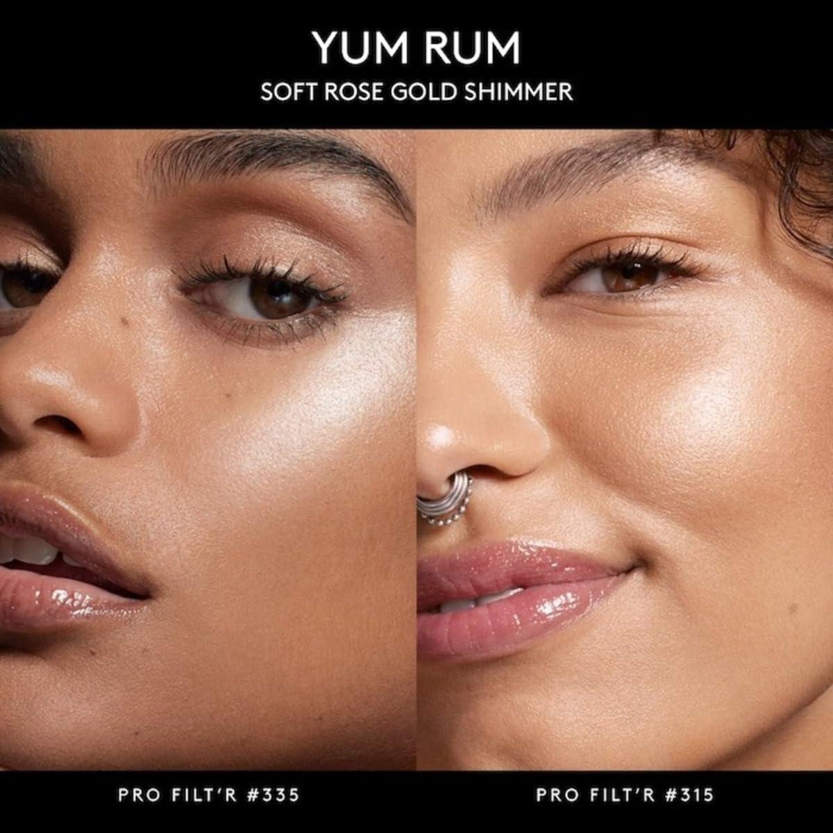 FENTY BEAUTY FENTY BEAUTY Demi Glow Light-Diffusing Highlighter, 0.16 OZ (Yum Rum - Soft Rose Gold Shimmer, .16OZ)