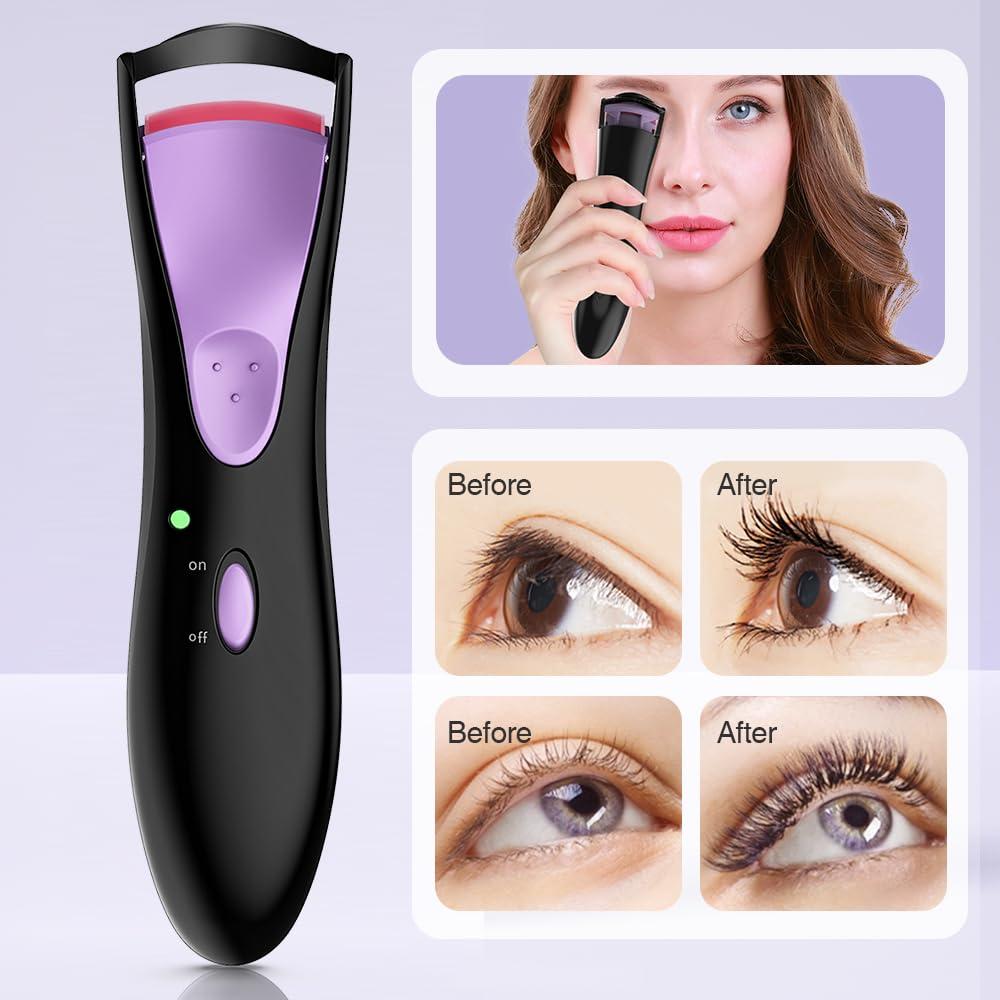TOUCHBeauty TOUCHBeauty Professional Heated Eyelash Curler, Upgrade Portable Electric Eyelash Curler for Curled Eyelashes Long Lasting Heated Painless Curved Purple