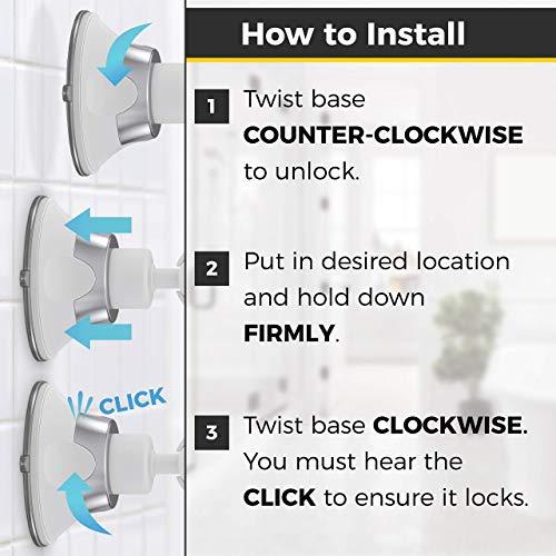 HoneyBull HoneyBull Shower Mirror Kit | Suction Cup & Hook Sticker (Large)