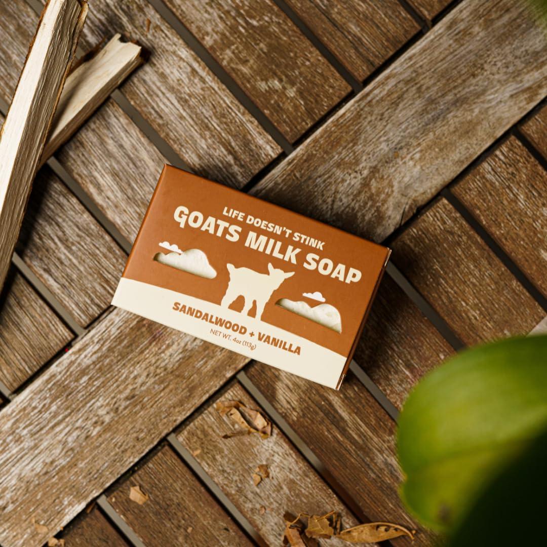 Stinkbug Stinkbug Natural Organic Goats Milk Soap With Sandalwood and Vanilla, Natural Ingredient, 4 Ounce Pack of 2