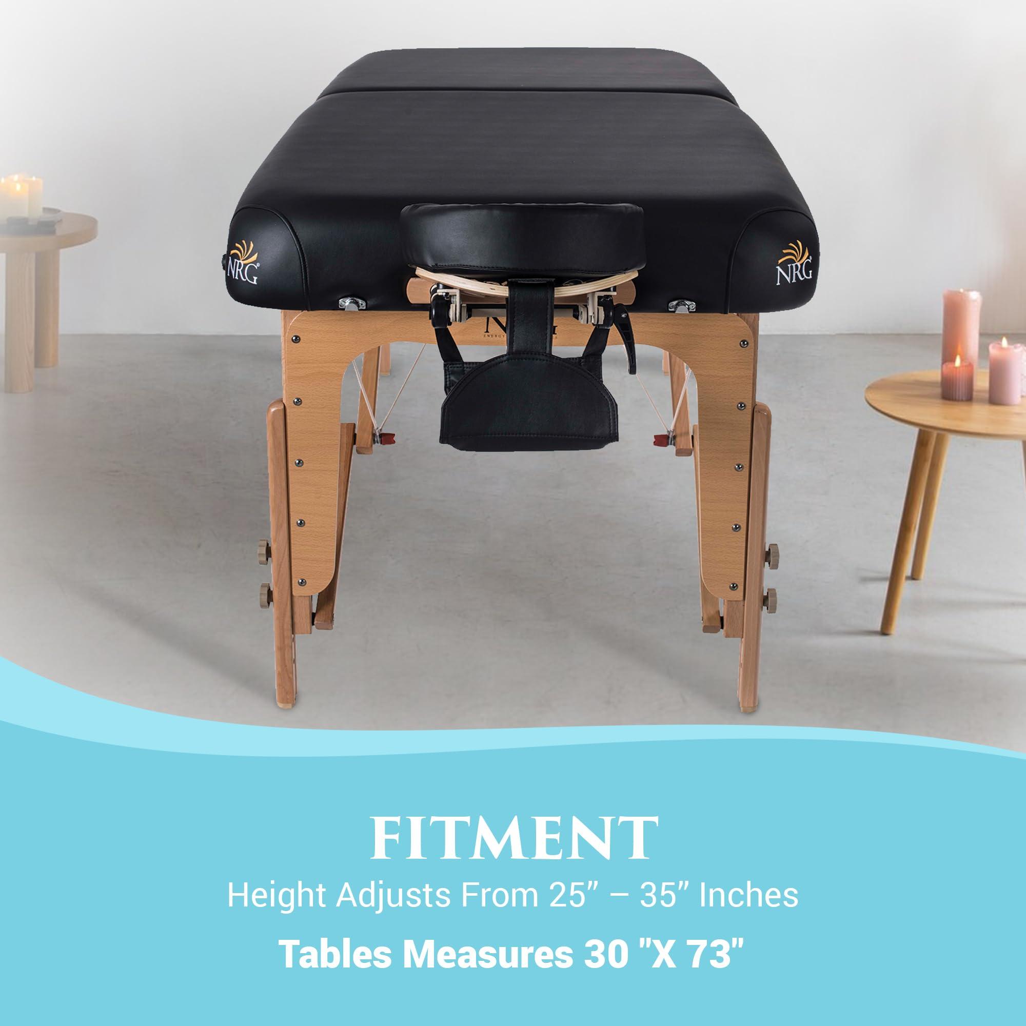 NRG NRG Vedalux Portable Massage Table Package Black - Folding Massage Bed Lightweight Massage Table - Professional Massage Table Spa Bed, Face Cradle, Hanging Armrest, & Carrying Case